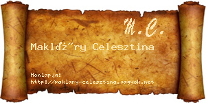 Makláry Celesztina névjegykártya